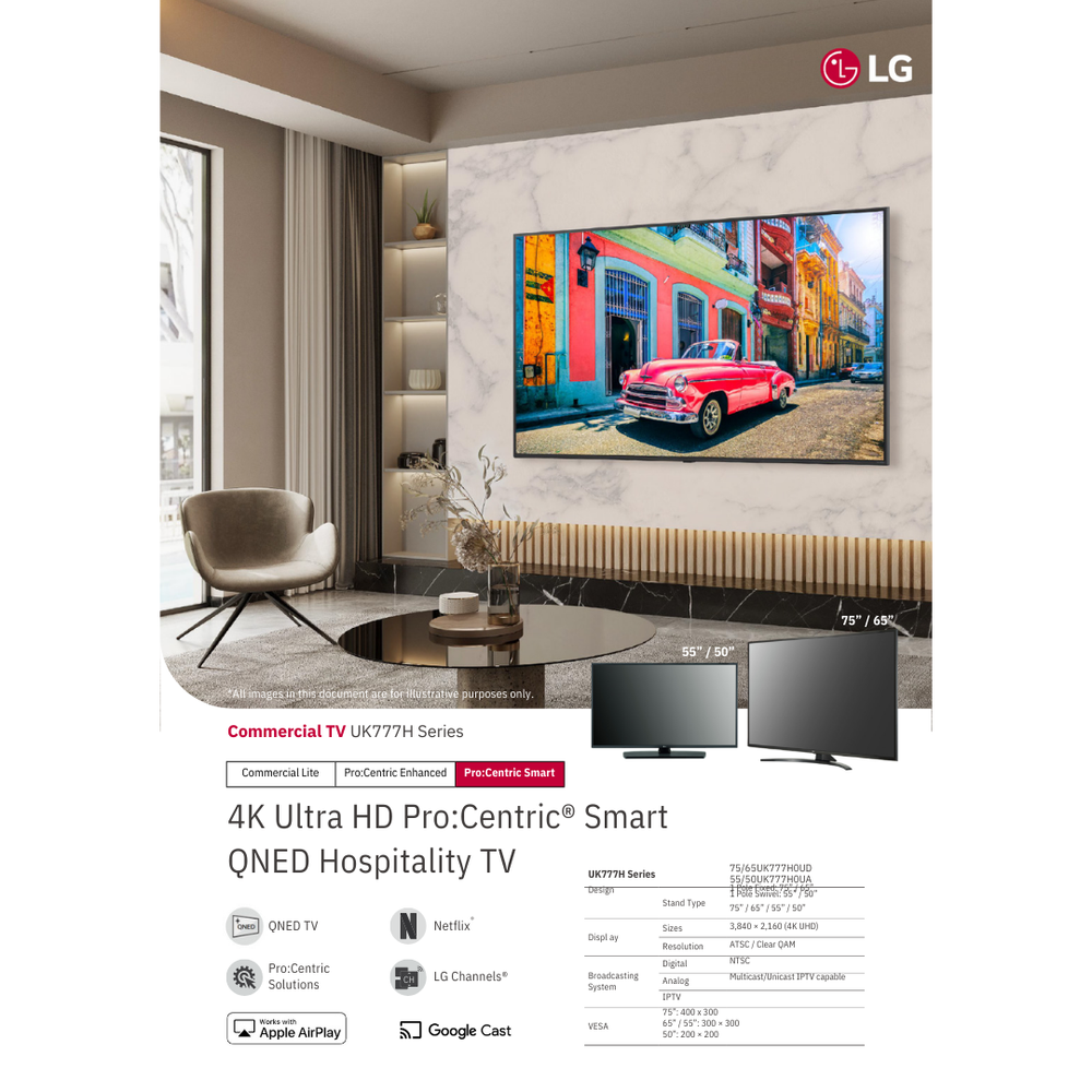 Weatherloc® treated Weatherproof Commercial Smart TV LG UK777H