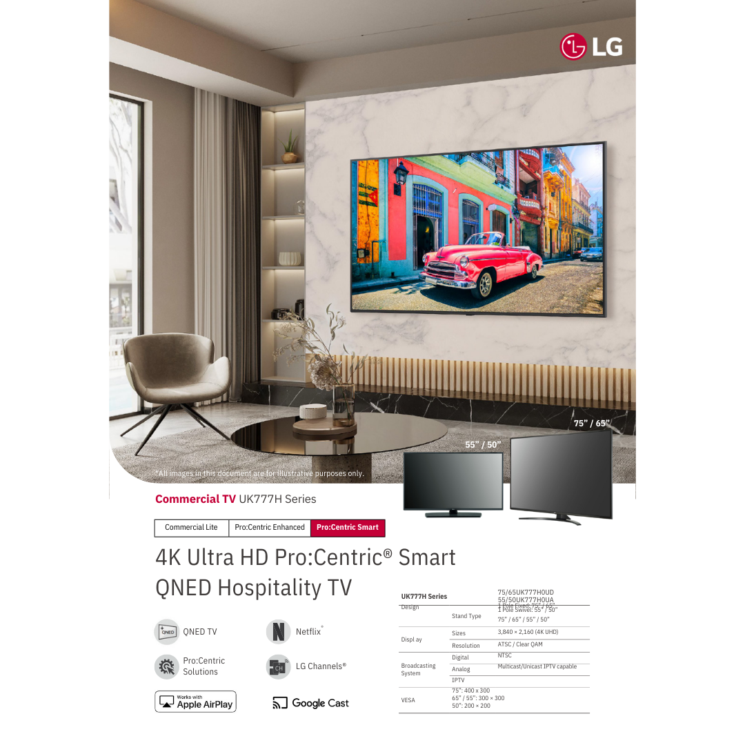 Weatherloc® treated Weatherproof Commercial Smart TV LG UK777H