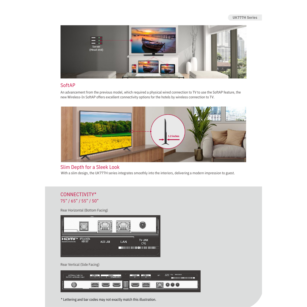 Weatherloc® treated Weatherproof Commercial Smart TV LG UK777H