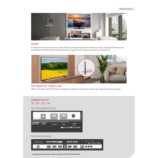Weatherloc® treated Weatherproof Commercial Smart TV LG UK777H