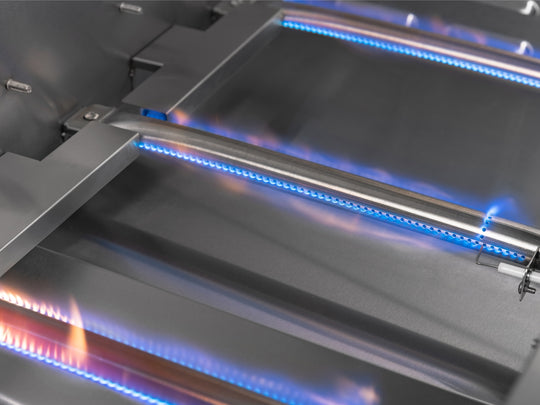 Outdoor Kitchen in Classic Grove Finish with Performance Grill 7 Piece Set and Outdoor TV