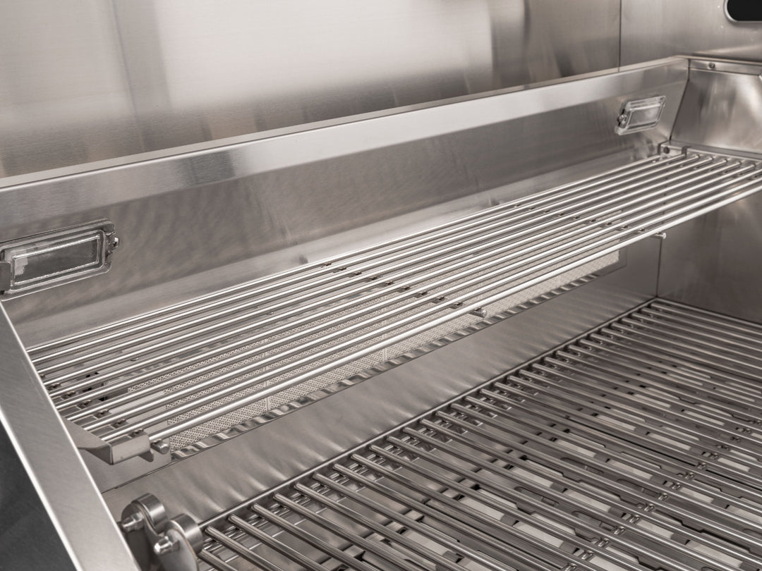 Outdoor Kitchen in Classic Grove Finish with Platinum Grill 7 Piece Set and Outdoor TV