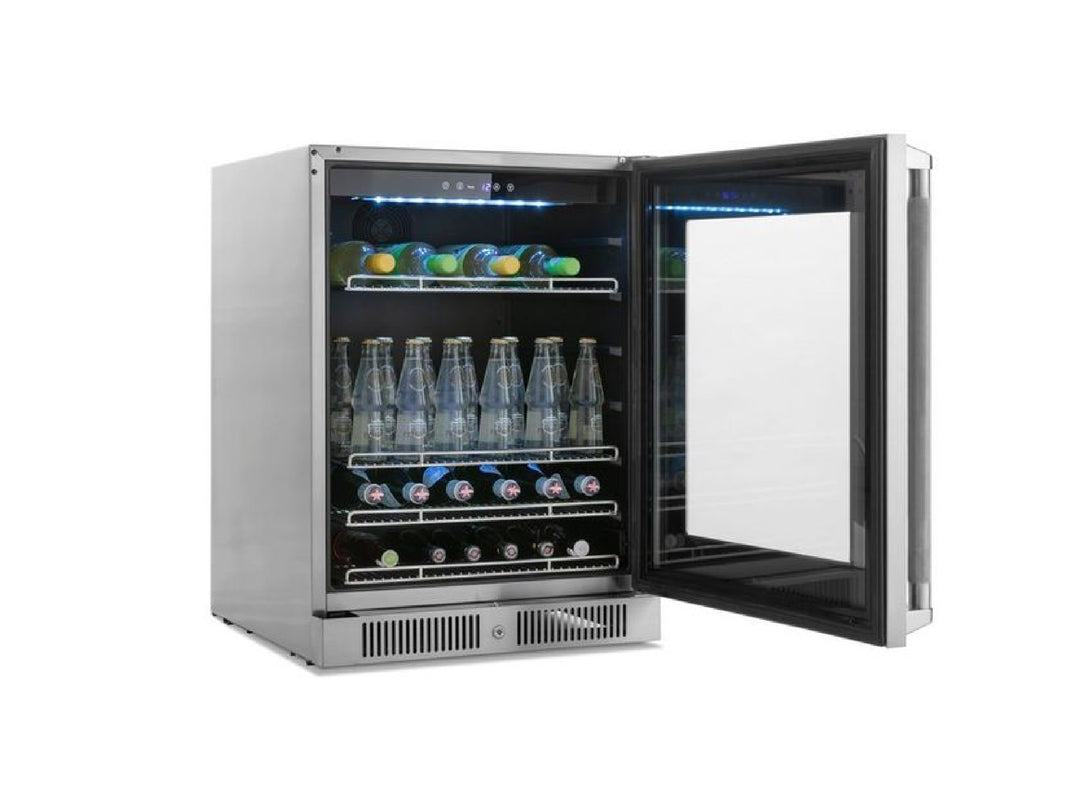 Outdoor Kitchen in Classic Grove Finish with Platinum Grill 7 Piece Set and Outdoor TV