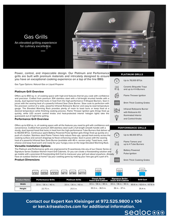 Outdoor Kitchen in Classic Grove Finish with Performance Grill 5 Piece Set with Sink and Outdoor TV