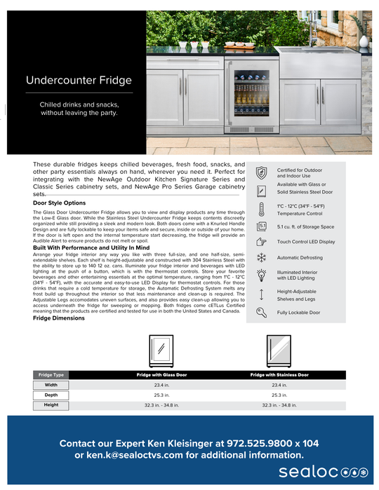 Outdoor Kitchen in Classic Grove Finish with Performance Grill 7 Piece Set and Outdoor TV