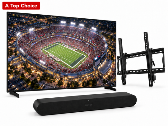 BUNDLE DEAL! 55" weatherloc® Treated TCL Q651G 4K Smart TV. Bundle includes: 55" TV and Cover, Sonos Ray Soundbar, Sealoc Outdoor Tilt Mount, & TV Cover (FULL SHADE SERIES)